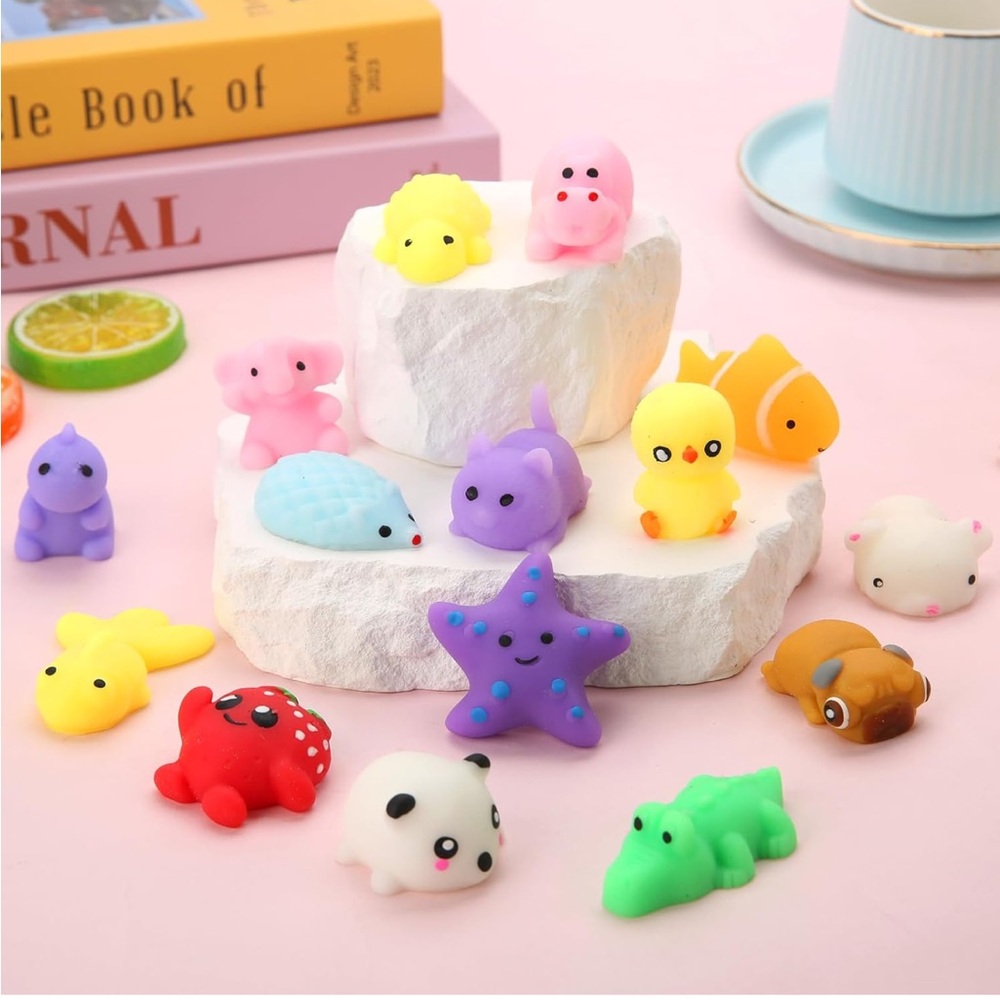 (Set of 5) Assorted Colorful Animal Mochi‎ Squishy Toys